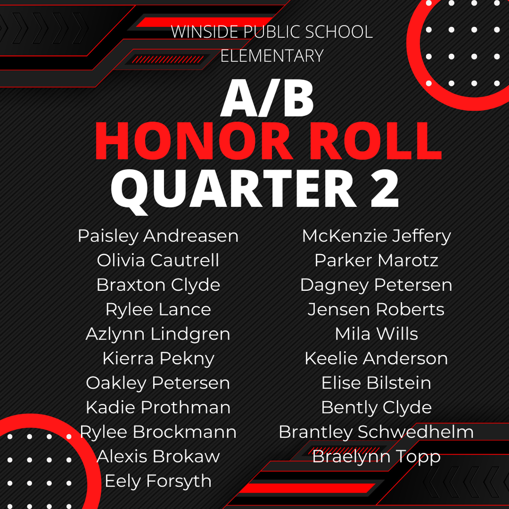 Quarter 2 Elementary A/B Honor Roll