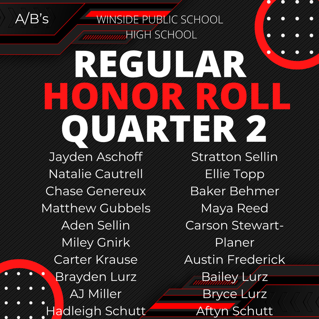 Quarter 2 High School Honor Roll