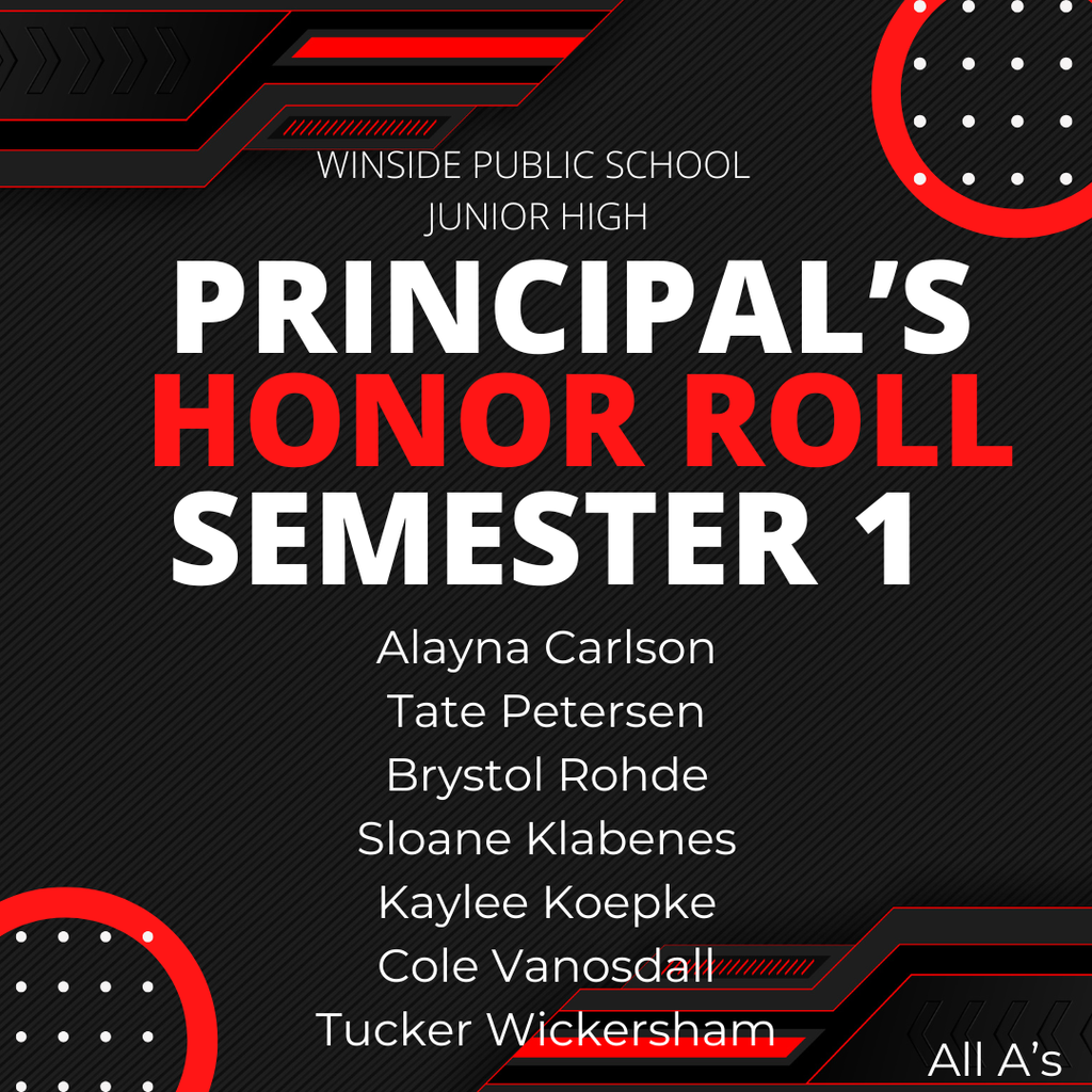 Semester 1 Junior High Principal's Honor Roll