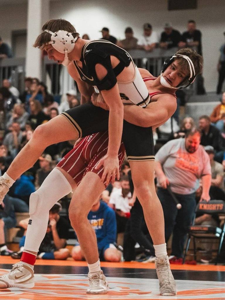 Stratton Sellin at district wrestling