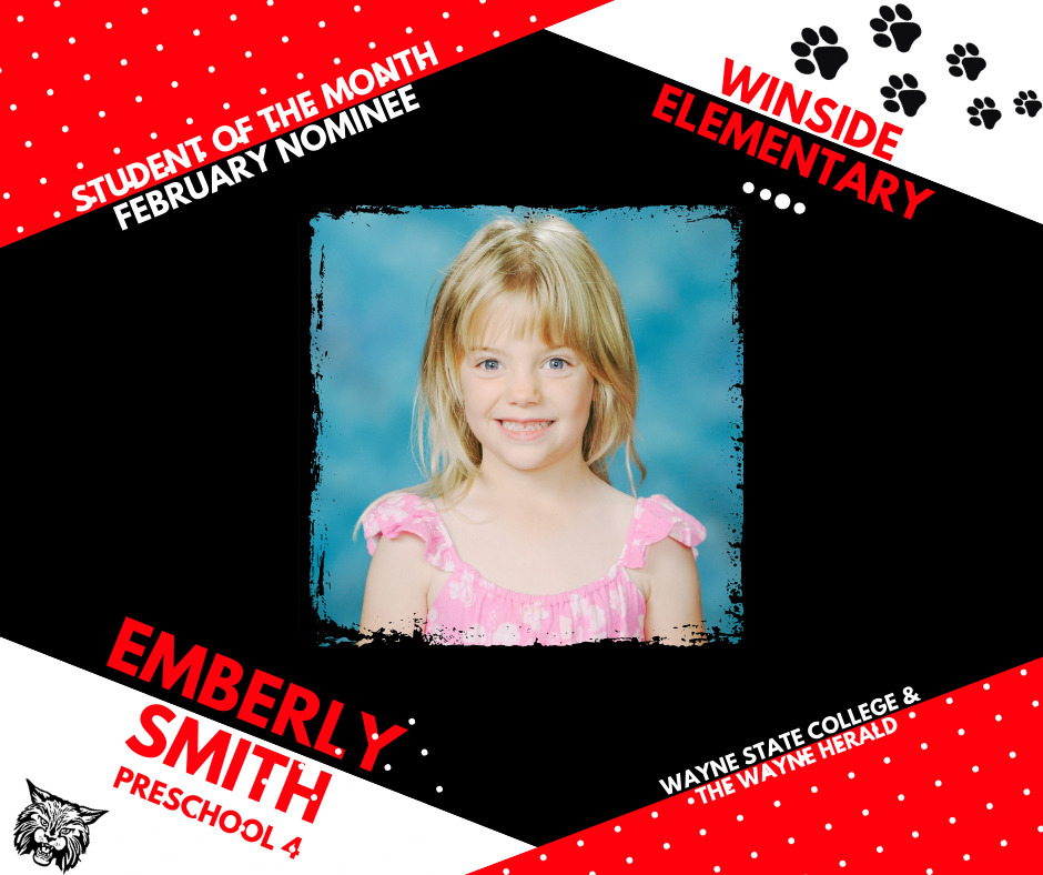 Emberly Smith February Student of the Month nominee