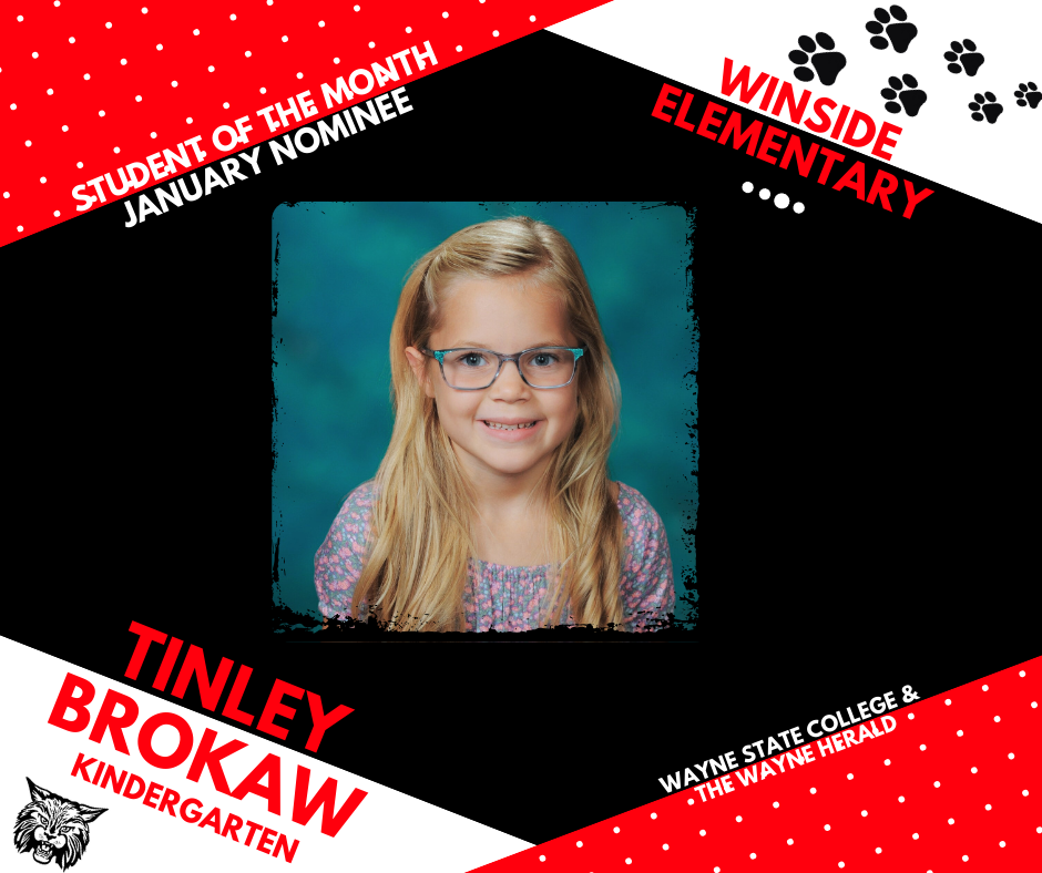Tinley Brokaw February Student of the Month nominee