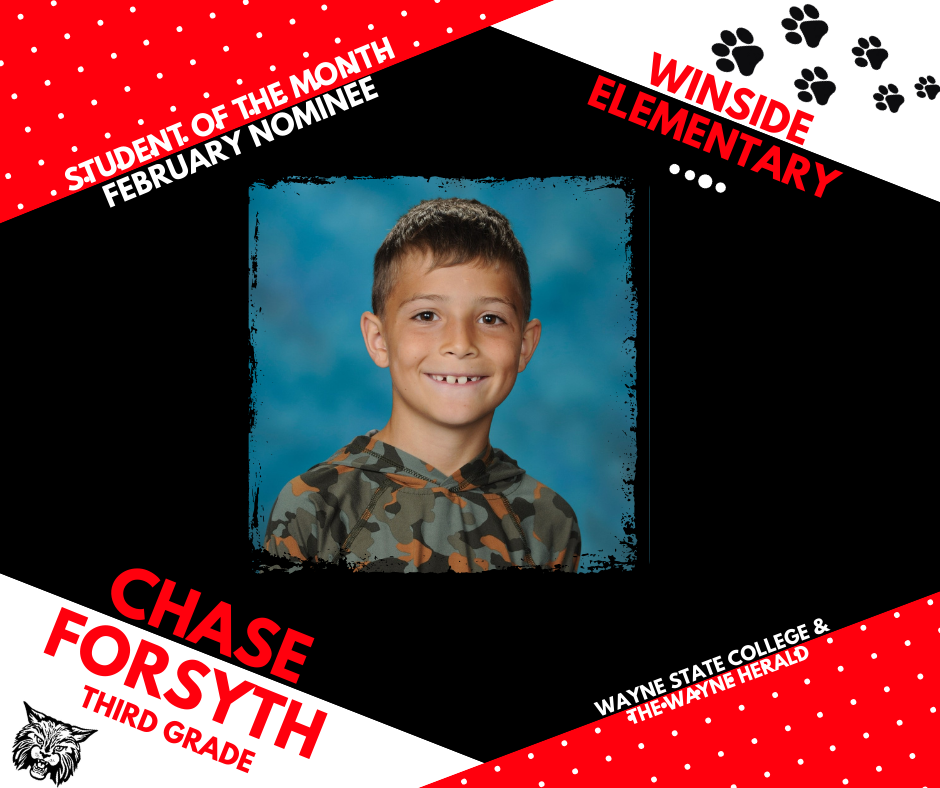 Chase Forsyth February Student of the Month nominee
