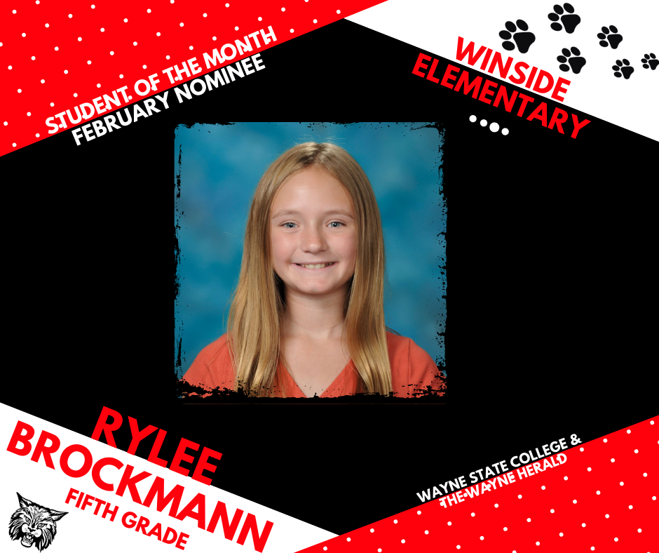 February Student of the Month nominee - Rylee Brockmann