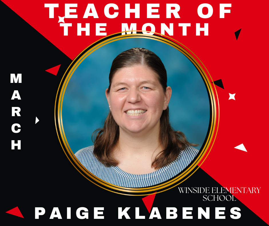 March Teacher of the Month Winside Elementary School