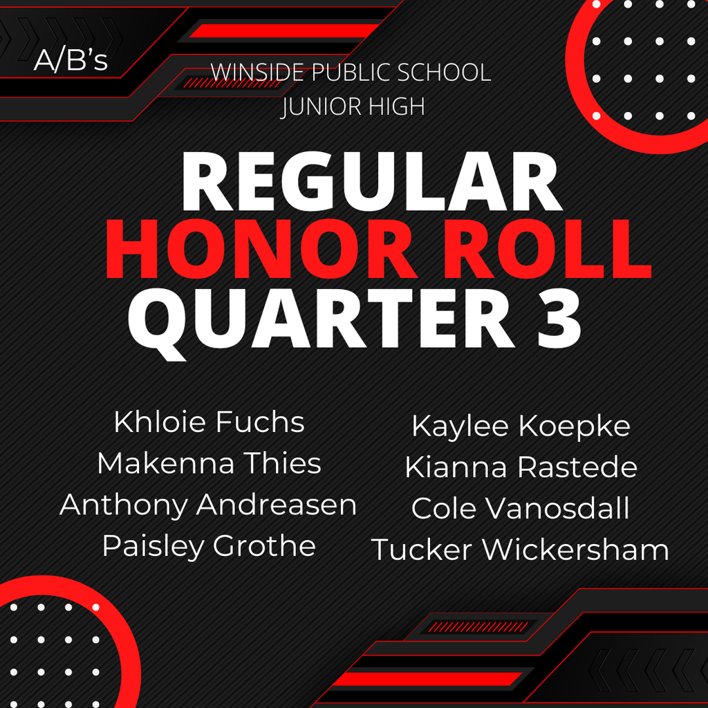Winside Junior High Honor Roll Quarter 3
