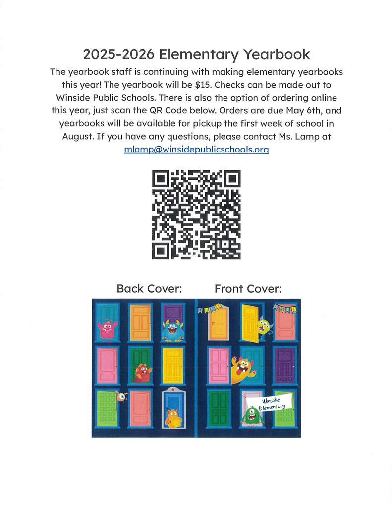 2025-2026 Elementary Yearbook Order Information. 