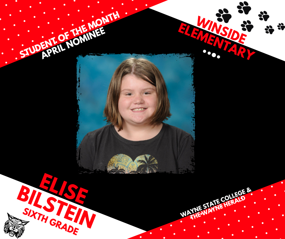 April Student of the month nominee