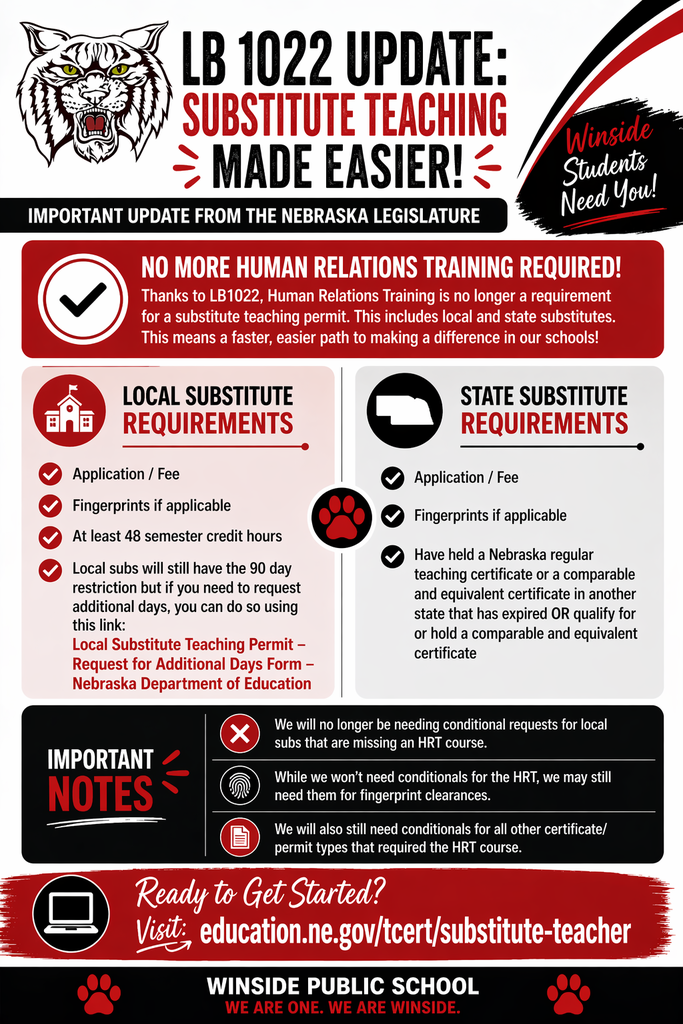 This flyer has information on what is required to be both a local substitute and a state substitute.