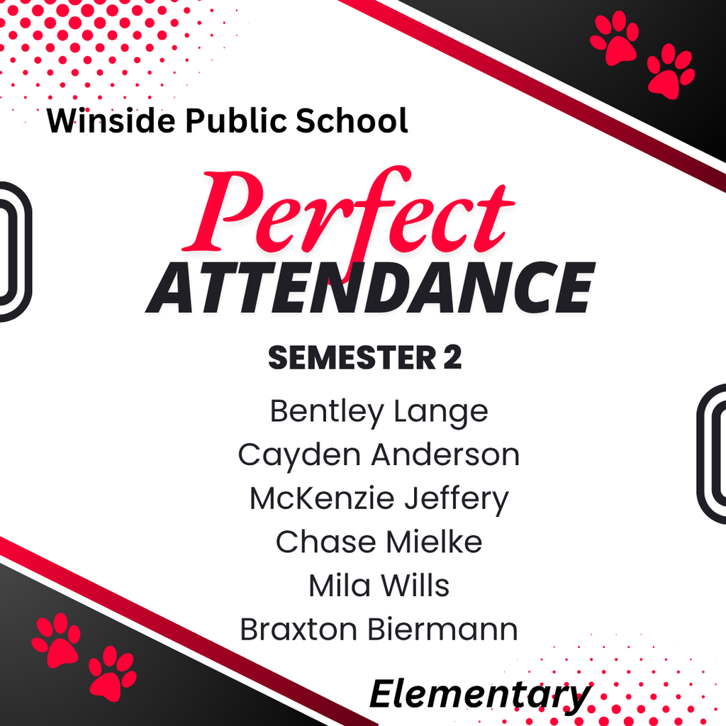 Perfect Attendance Semester 2 Elementary