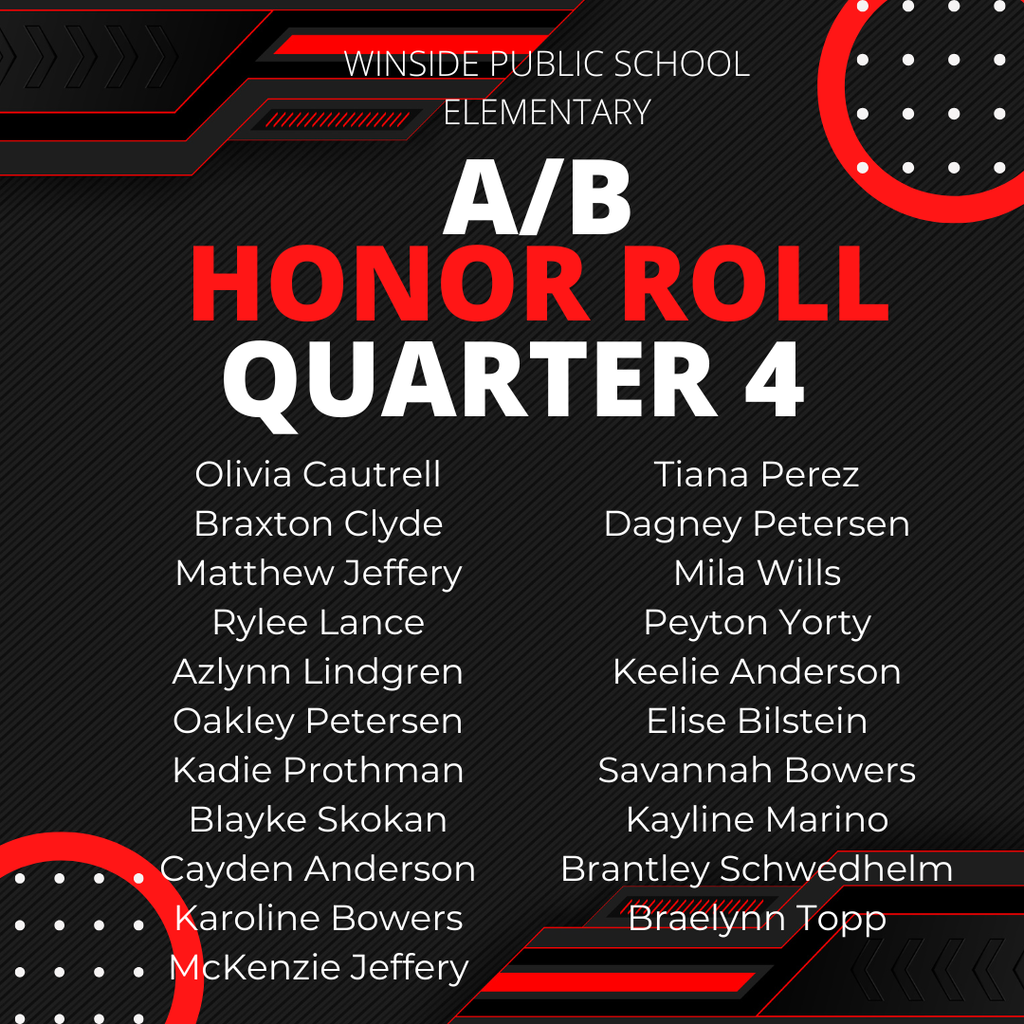 A/B Honor Roll Quarter 4 Elementary