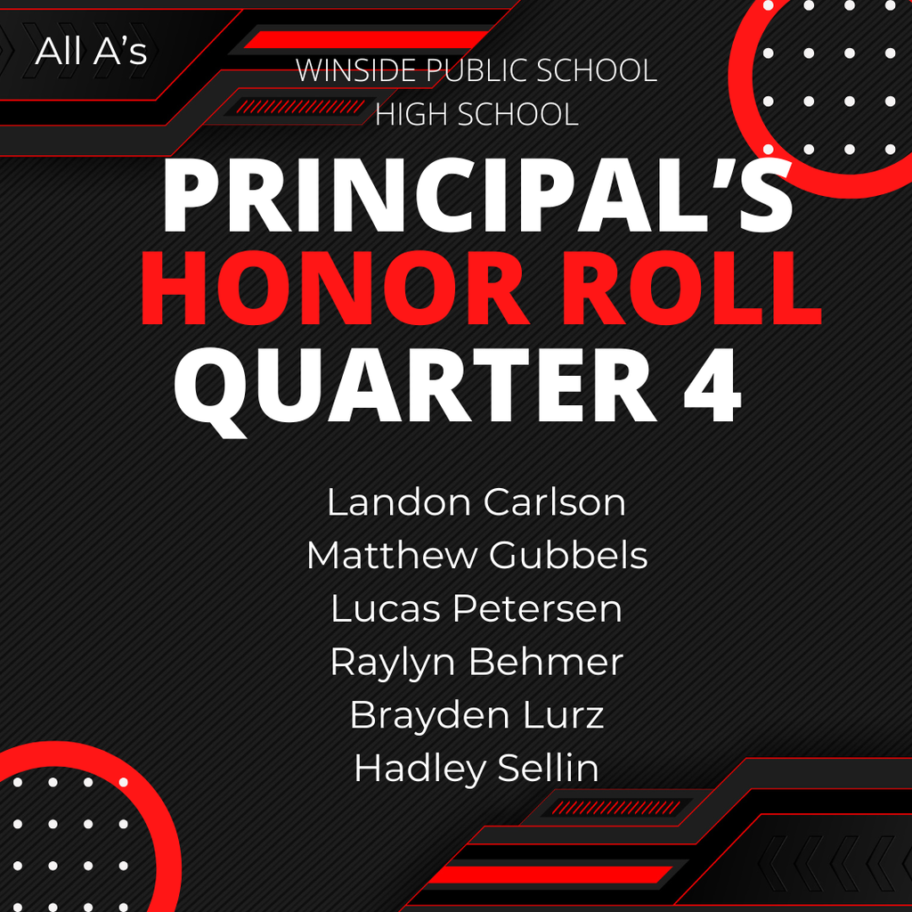 Principal's Honor Roll Quarter 4 High School