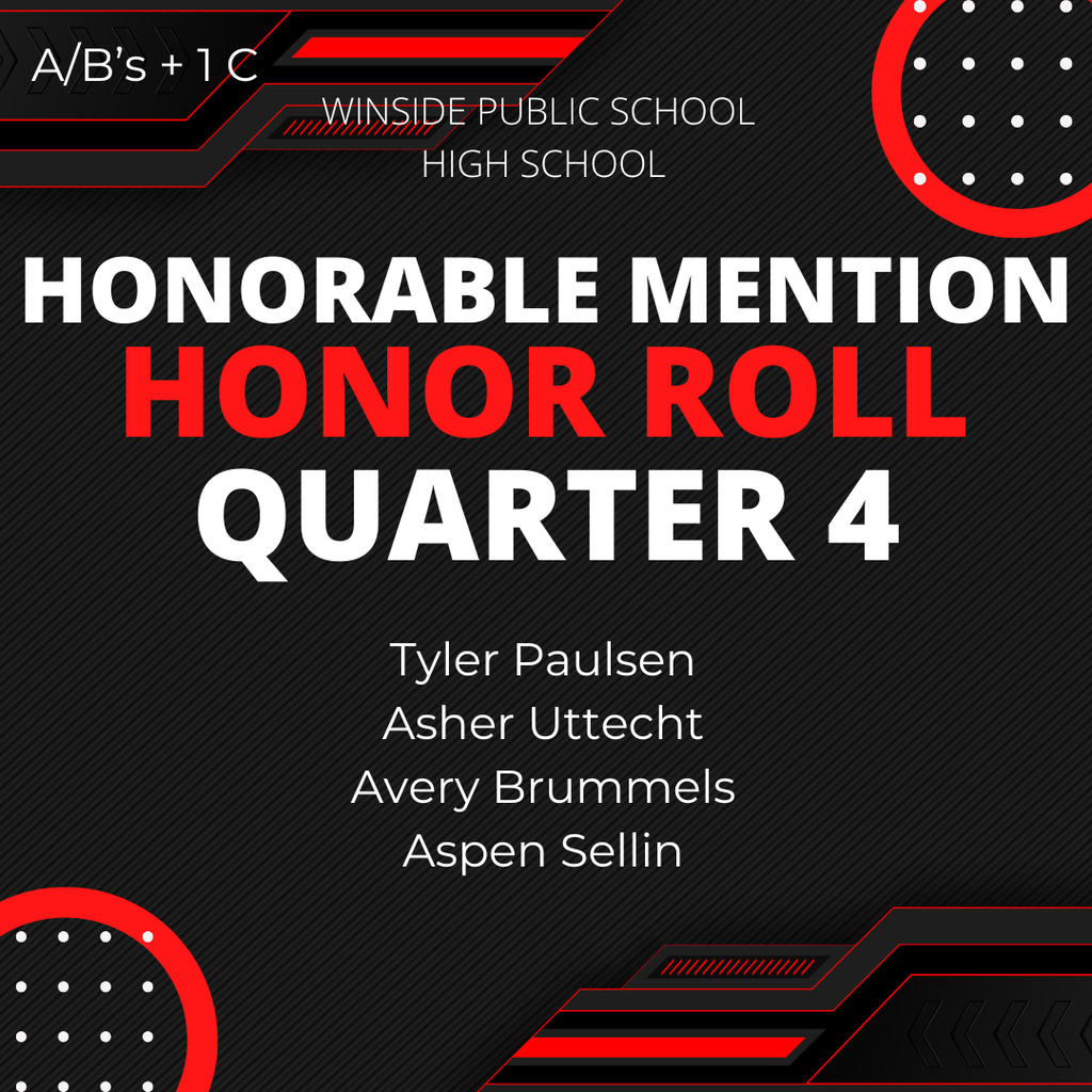 Honorable Mention Quarter 4 Honor Roll High School
