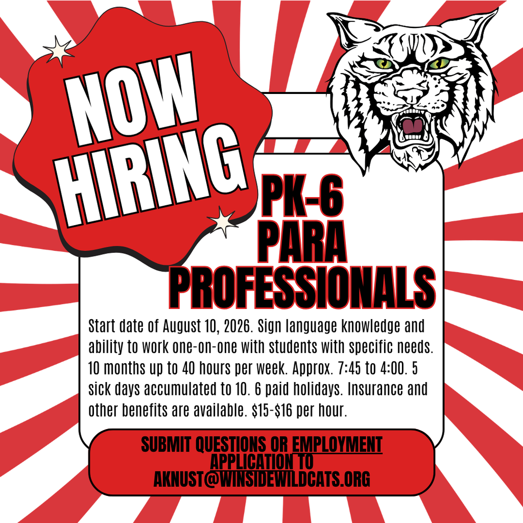 Para professionals PK-6 help wanted
