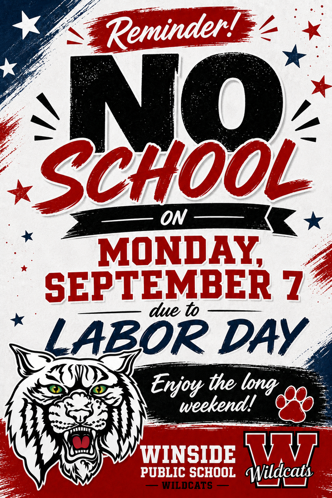 No School Labor Day Monday, September 7, 2026