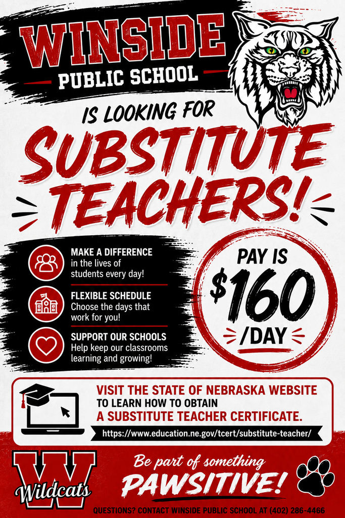 Substitute Teachers needed. $160 a day.
