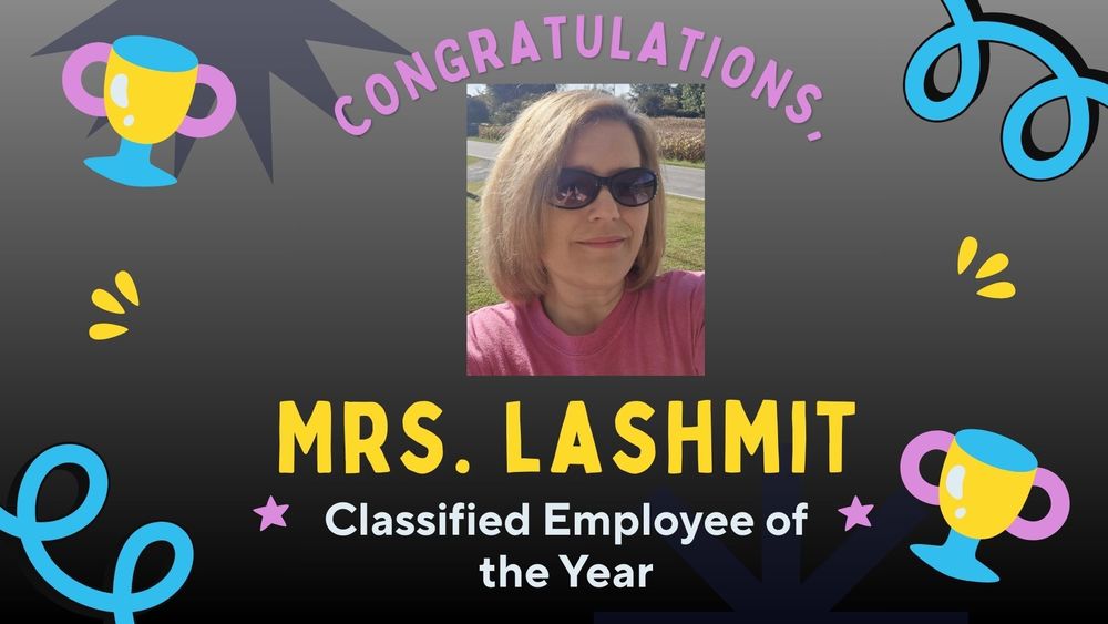 Classified Employee of the Year 2025-26! Congratulations and thank you for all you do for staff and students at Kimmel Farm Elementary