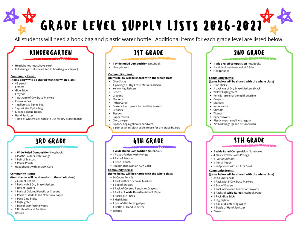 Supply List 26-27