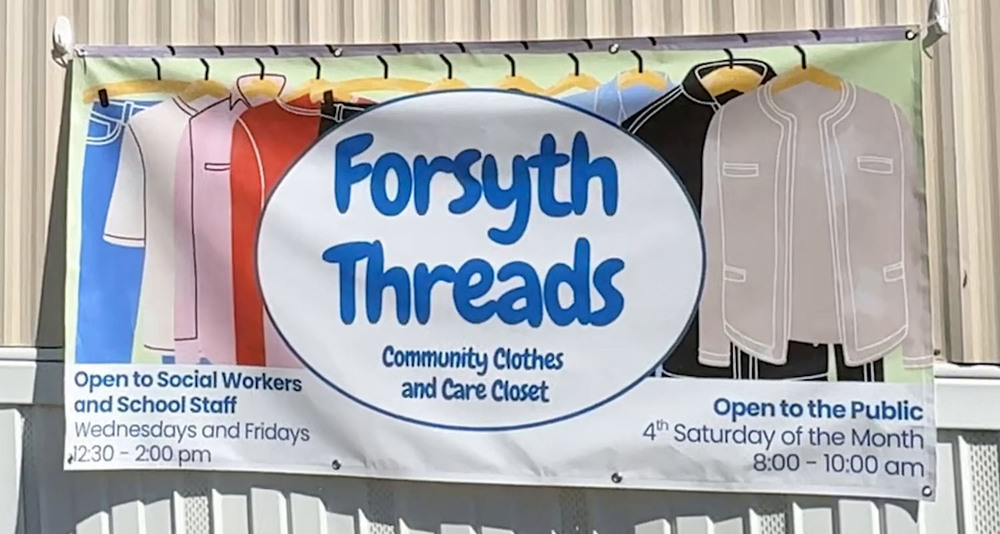 Forsyth Threads outdoor sign banner