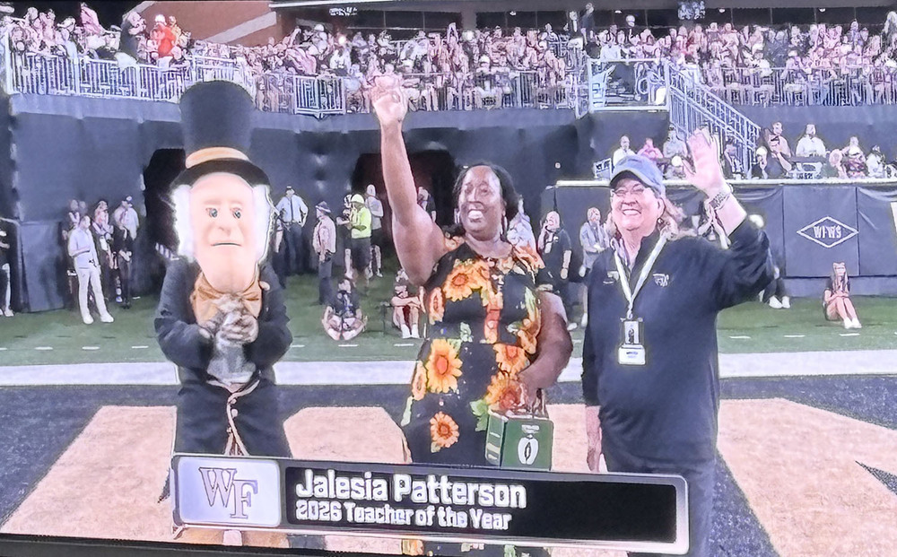 image of Jalesia Patterson at WFU Football game presentation