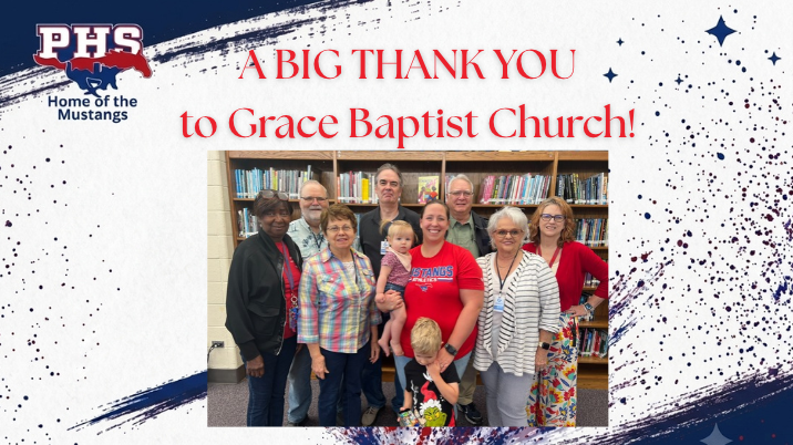 A BIG THANK YOU to Grace Baptist Church!