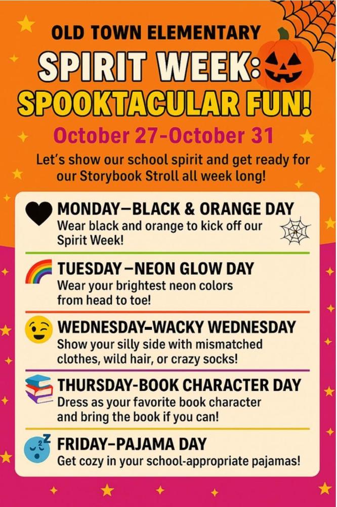 Spirit Week dress up days