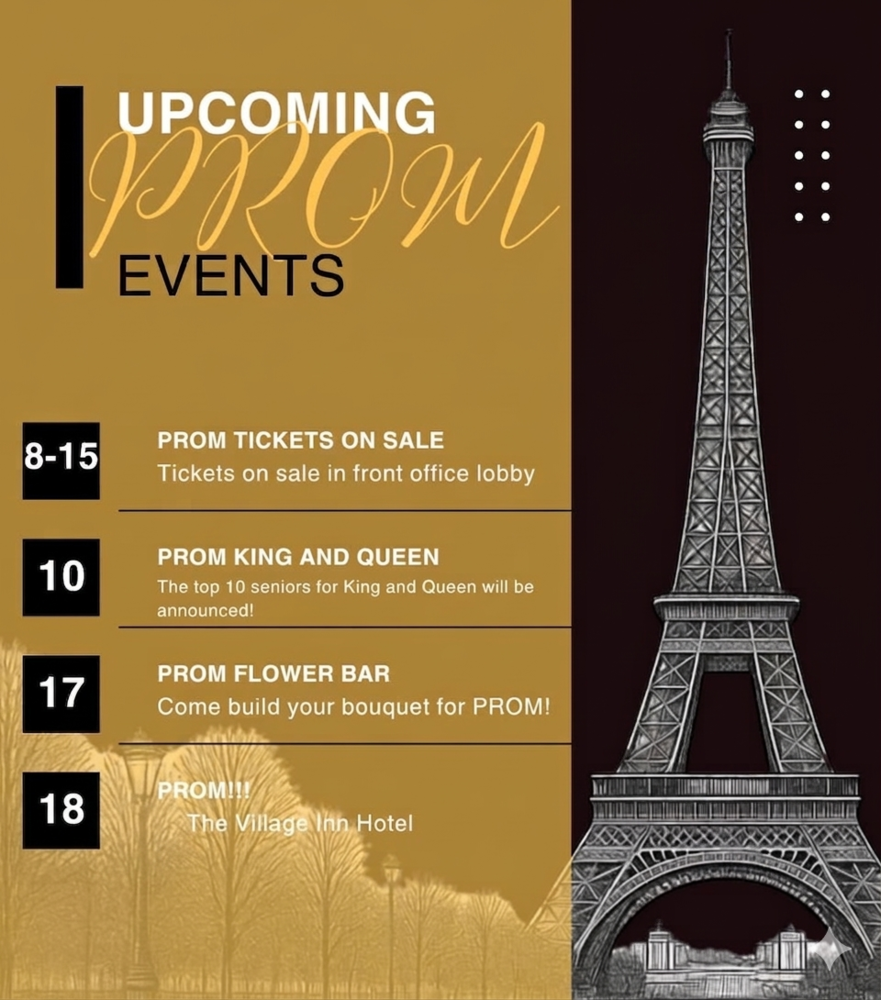 upcoming prom events flyer