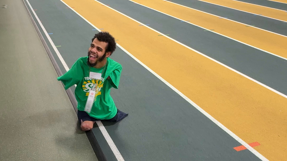 Student competing at Forsyth County Special Olympics