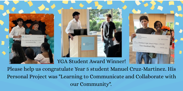 Please help me congratulate Year 5 student Manuel Cruz-Martinez.  His Personal Project was "Learning  to Communicate and Collaborate with our Community".  