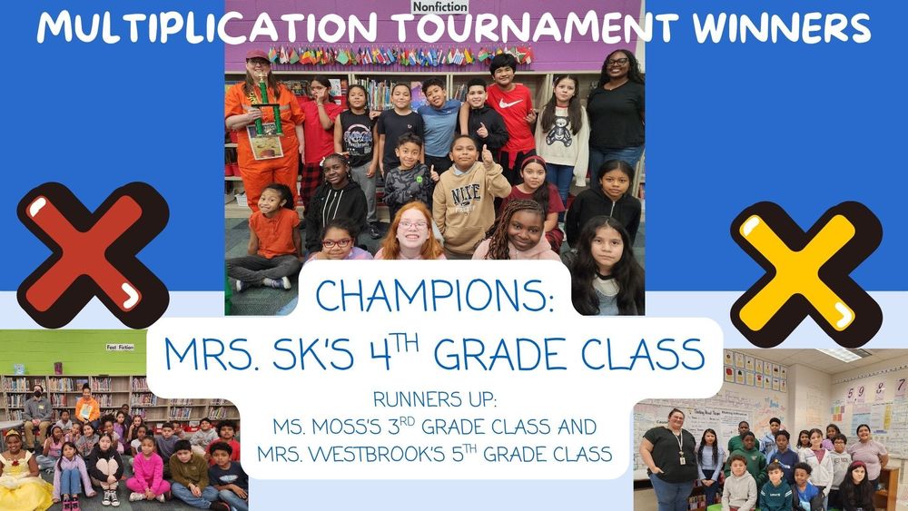 Photo of Class Winners of the Multiplication Tournament of Champions