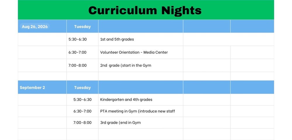 curriculum nights