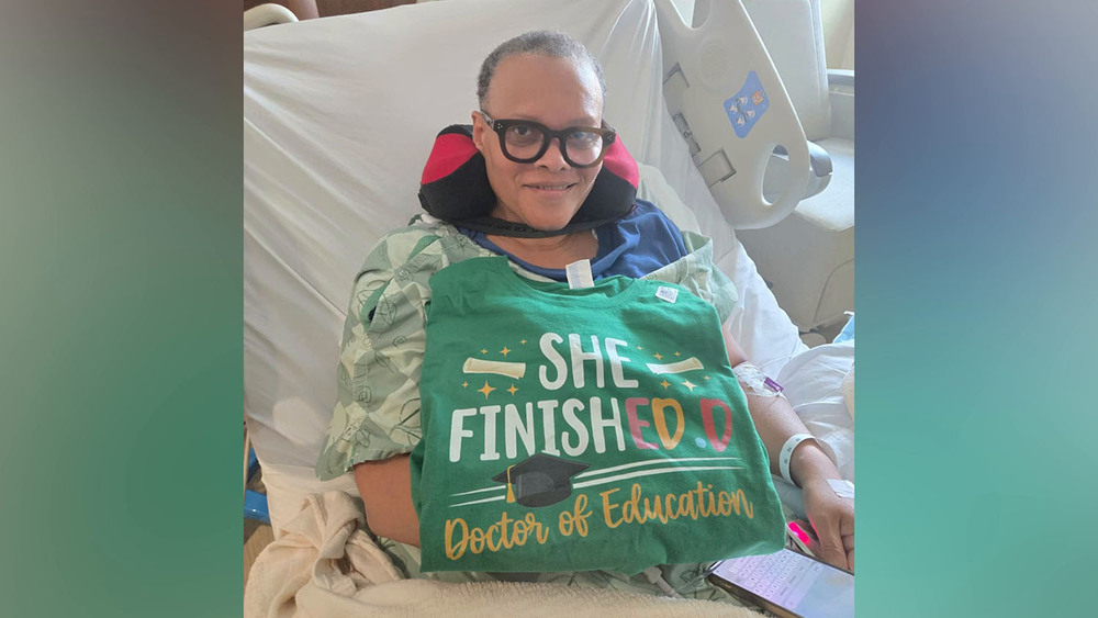 image of Jeanette Williams Stamper from hospital bed