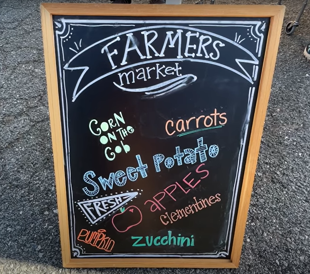 Fall Farmers Market sign for Hall-Woodward ES