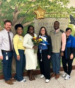 Ms. Payne, EFMS Administration, and District Representative 