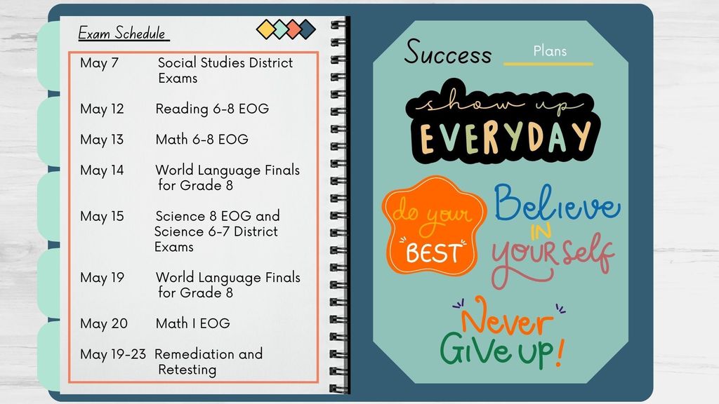 Exam Schedule - English
