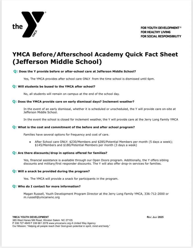 YMCA after school program