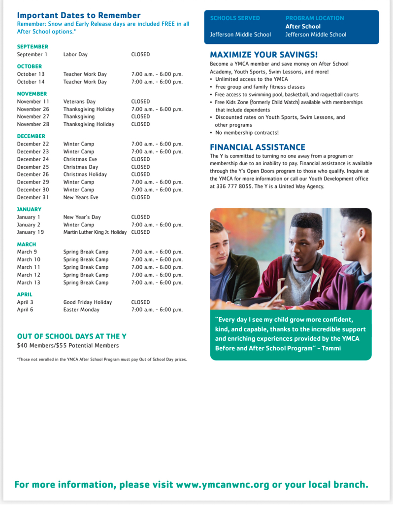 YMCA after school program