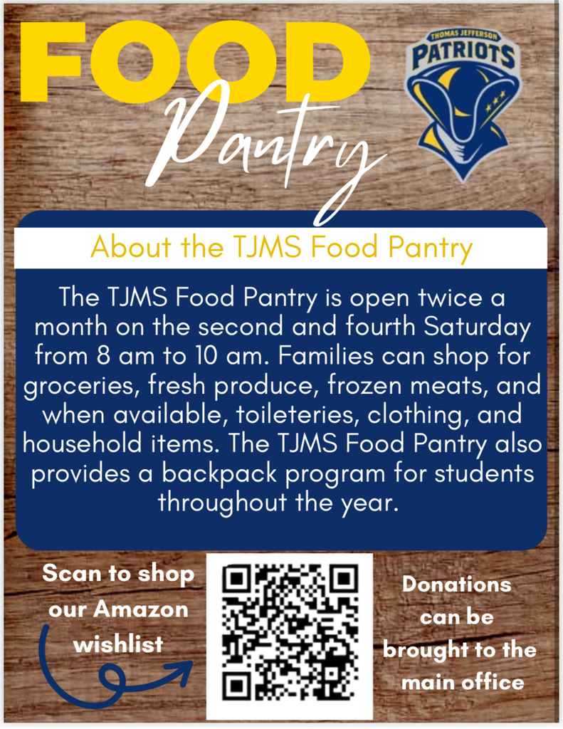 TJMS Food Pantry Wishlist Information
