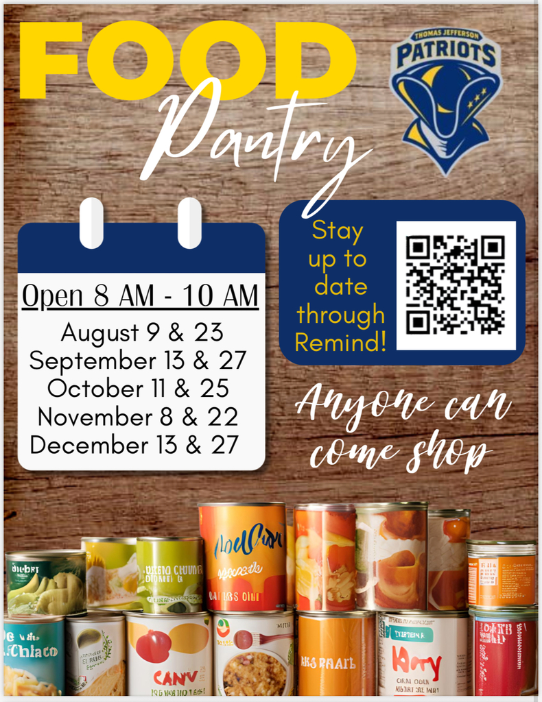 TJMS Food Pantry First Semester Dates