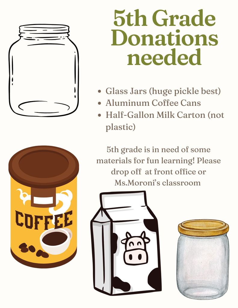 5th grade donations needed