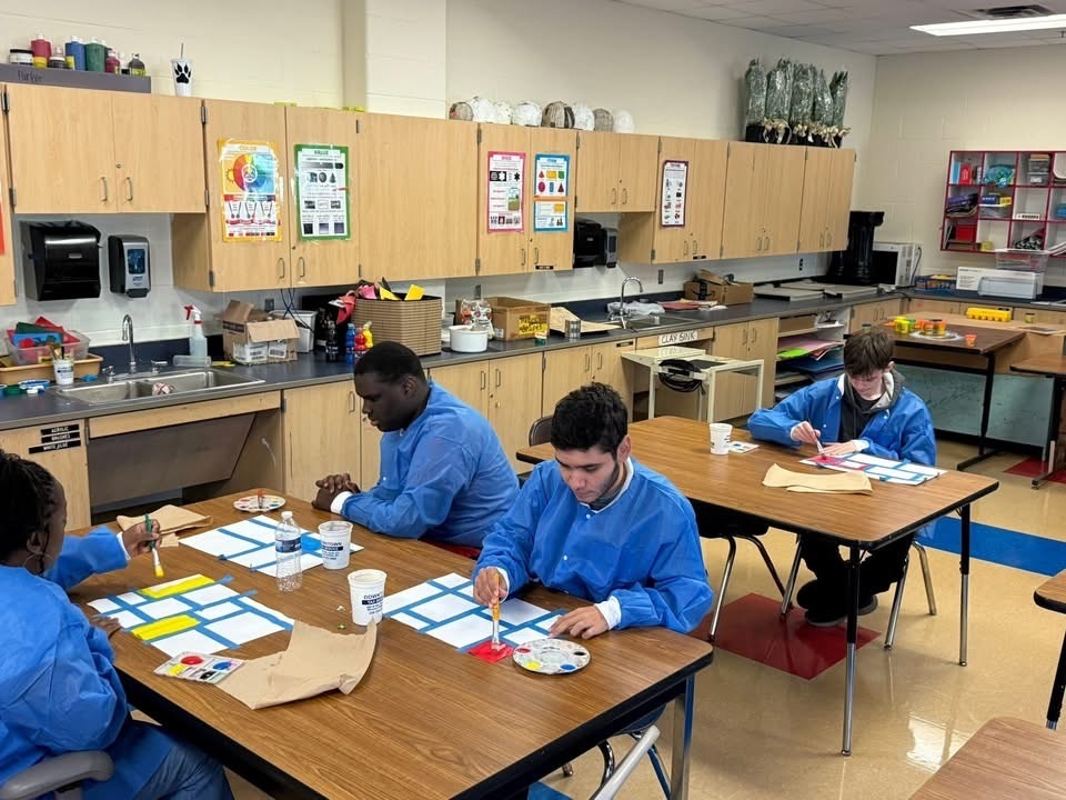 Art class at Carter High School 