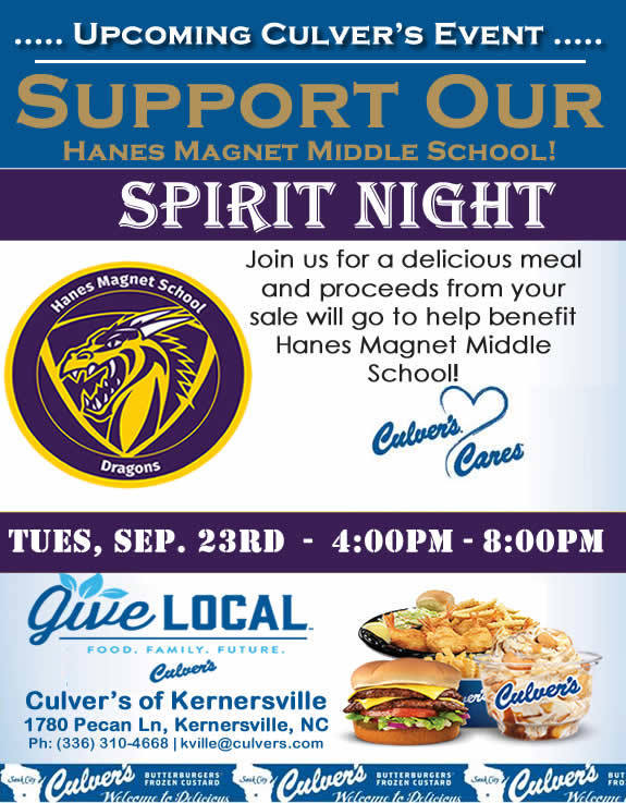 Culver's Spirit Night