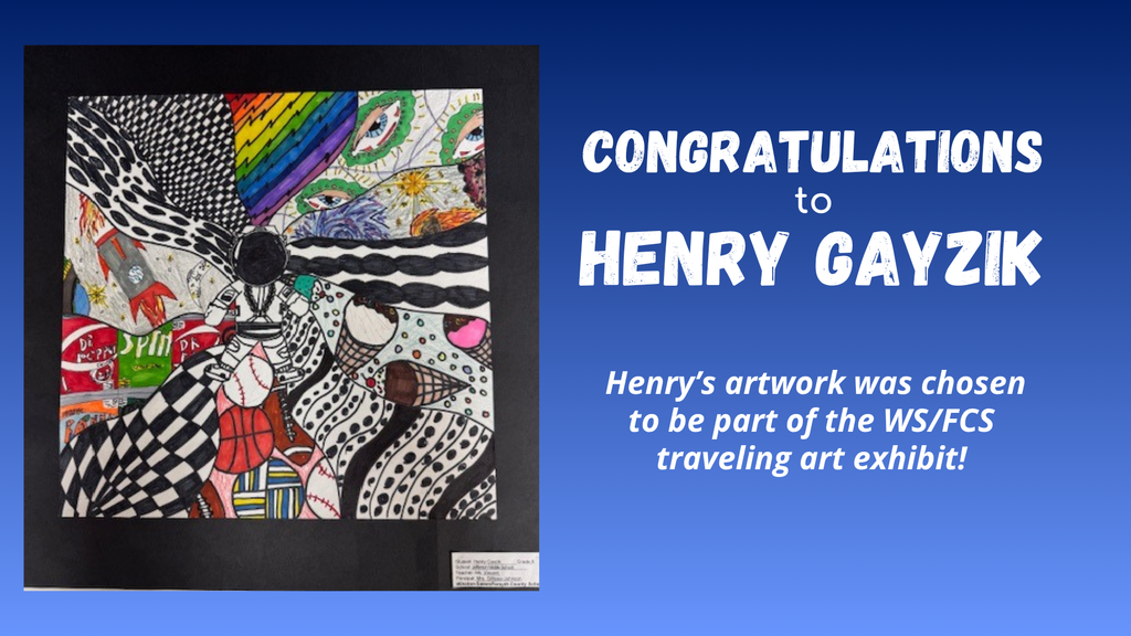 Henry Gayzik art on display in the WS/FCS traveling art exhibit