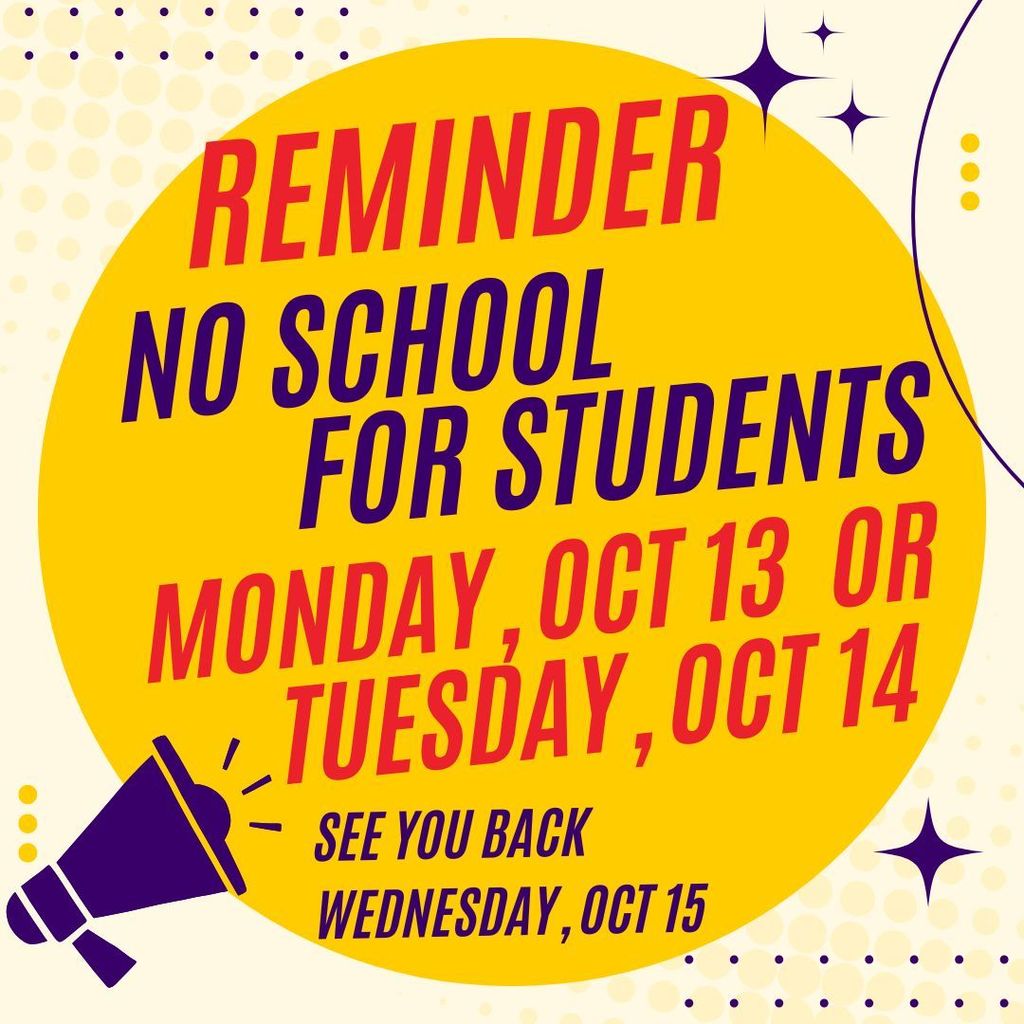 no school 10/13-10/14