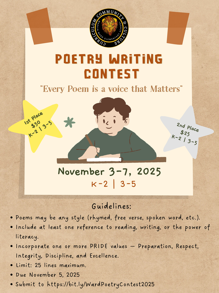 Poetry Writing Contest, November 5th!!