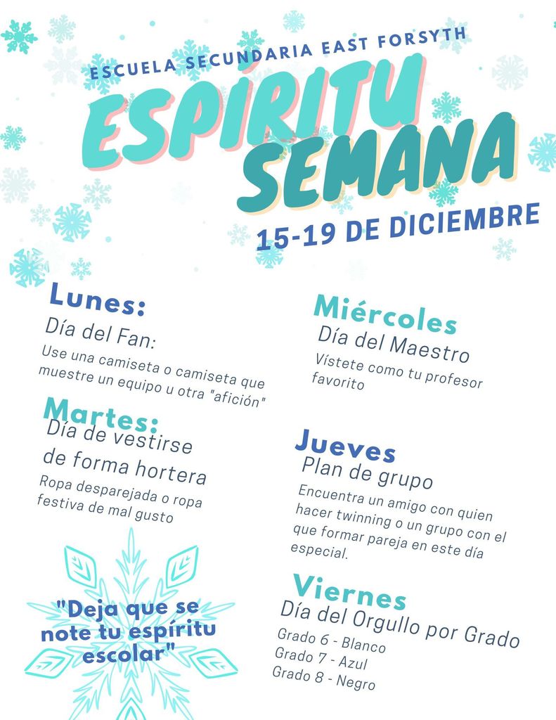 Winter Spirit Week - Espanol