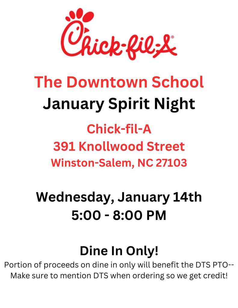 DTS Chickfila January 2026 Spirit Night