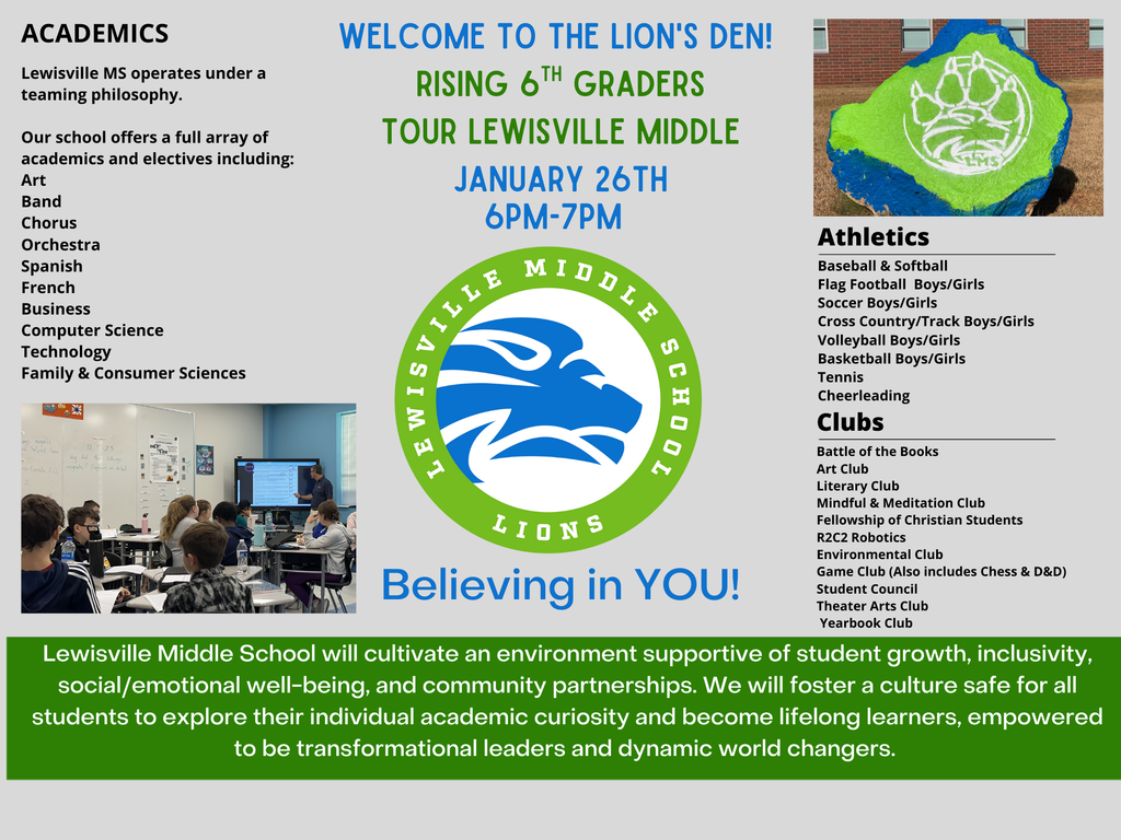 rising 6th grade tours