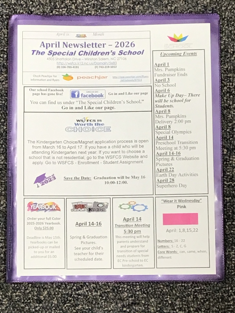 April's Newsletter Pg. 1