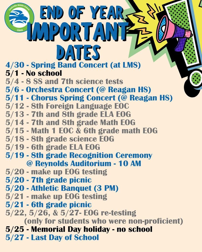 2026 EOY Important Dates